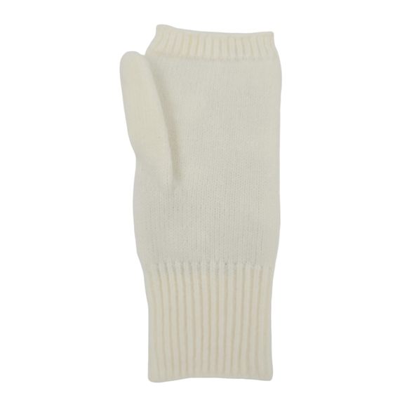 Womens Winter Knit Soft Fingerless Mitten Glovess Geometry Design On Top White🐶 - Picture 5 of 10